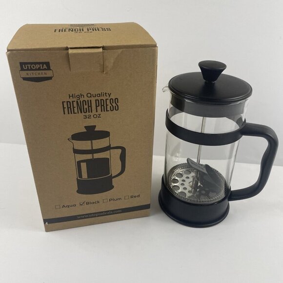 Utopia Kitchen French Coffee Press 32oz Espresso Tea Maker with Triple Filters - Picture 1 of 7